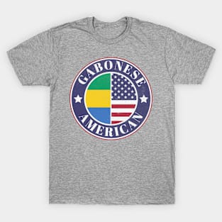 Proud Gabonese-American Badge - Gabon Flag T-Shirt